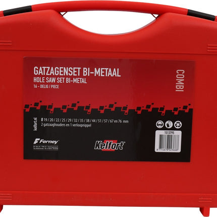 Gatzaagset bi-metaal opbergkoffer combi