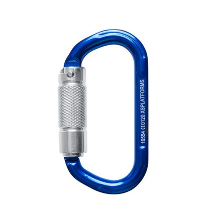 Afbeelding XSPlatforms veiligheidshaak (aluminium) Triple-lock karabiner Blue Aluminum