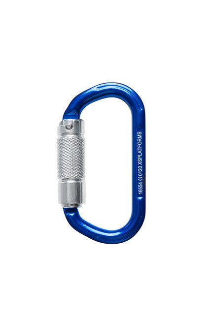 Afbeelding XSPlatforms veiligheidshaak (aluminium) Triple-lock karabiner Blue Aluminum