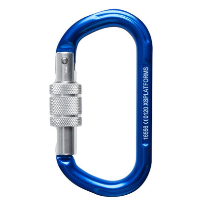 Afbeelding XSPlatforms veiligheidshaak (aluminium) Screw-lock karabiner Blue Aluminum