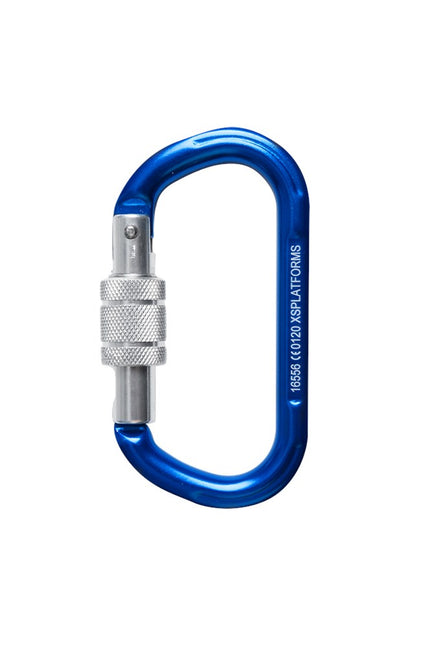 Afbeelding XSPlatforms veiligheidshaak (aluminium) Screw-lock karabiner Blue Aluminum