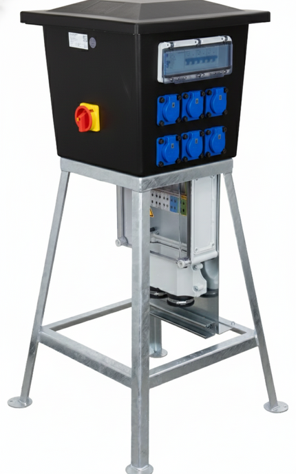 SiRoX 63A KUNSTSTOF VERDEELKAST QUATRO FRAME  3X 32A/5P | 6X SCHUKO | 63A/5P VOEDING