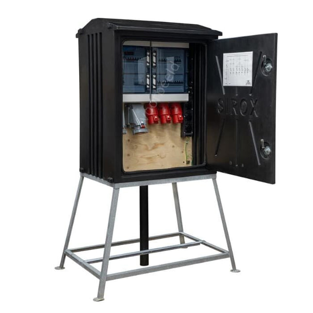 SiRoX 63A KUNSTSTOF BOUWMETERKAST OP FRAME | 5P 400V | 3X 32A/5P 6X SCHUKO - KM1.063.00306-1