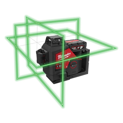 Afbeelding MILWAUKEE® m12™ driedimensionale laser met 3 groene 360° laser cirkels M12 3PL