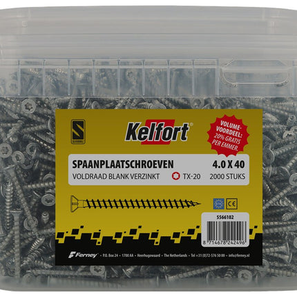 Kelfort Silverdrill 2.0 Spaanplaatschroef Platte Kop in Emmer - 5566102