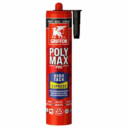 Griffon POLYMAX HIGH TACK EXPRESS Montagelijm Koker 435g Zwart – 6311639