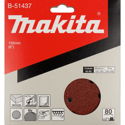 Afbeelding Makita schuurschijf k80 150mm B-51437