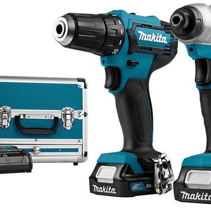 Afbeelding Makita 12 v max combiset boren en (slag)schroeven CLX224SAX1