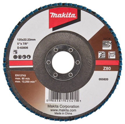 Afbeelding Makita schuursch.125x22mm k80 uni-ze D-63806