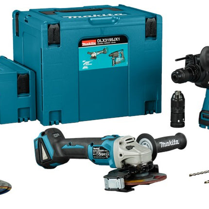 Afbeelding Makita combiset schroeven, boren en slijpen DLX3195JX1