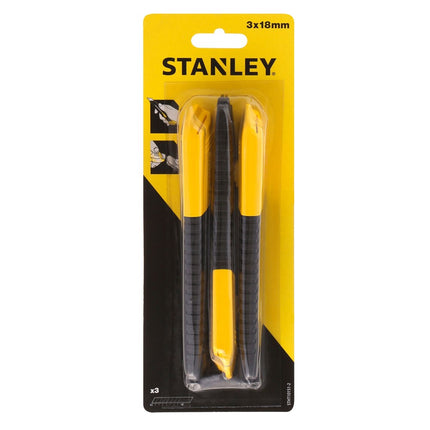 Afbeelding STANLEY afbreekmessen cutter tri pack 18mm STHT10151-2