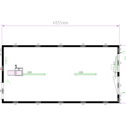 CONTAINEX Kantoorunit 20' XL – Dubbel Raam op Kopzijde