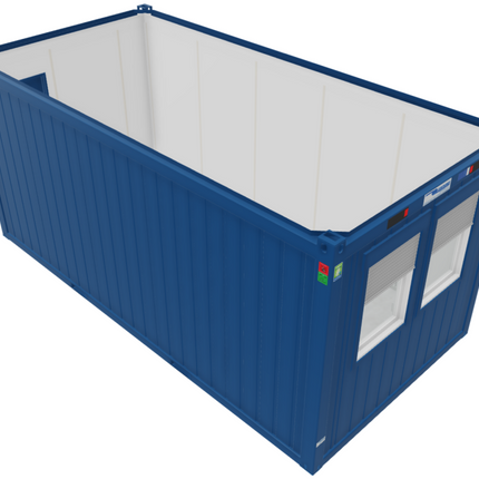 CONTAINEX Kantoorunit 20' XL – Dubbel Raam op Kopzijde