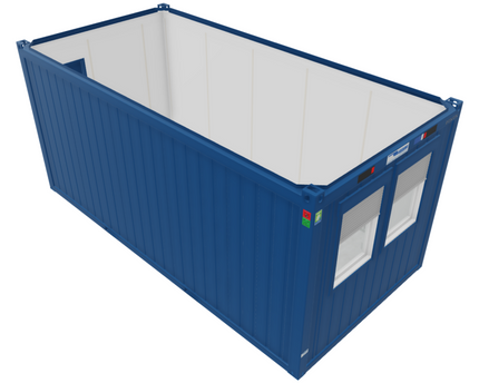 CONTAINEX Kantoorunit 20' XL – Dubbel Raam op Kopzijde