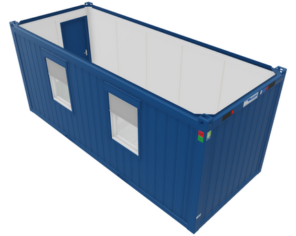 CONTAINEX Kantoorunit 20' met Minikeuken – Ramen rechts