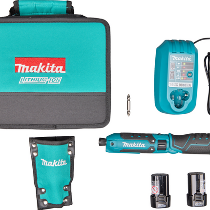 MAKITA TD023DSX1 SLAGPENSCHROEVENDRAAIER7,2V - 1,5AH 2 ST., LADER EN TAS
