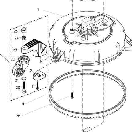 Kränzle Round Cleaner UFO met Wielen M22 - 41851