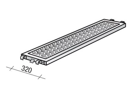 Scafom Vloerdeel met Buisoplegging Ultra  0,32x2,07m - E04RS1654