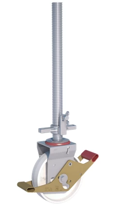 Scafom Steigerzwenkwiel + Spindel Geremd Ø 200mm 10kN - Klaphek No.4 met Kantplank - E04RS0533